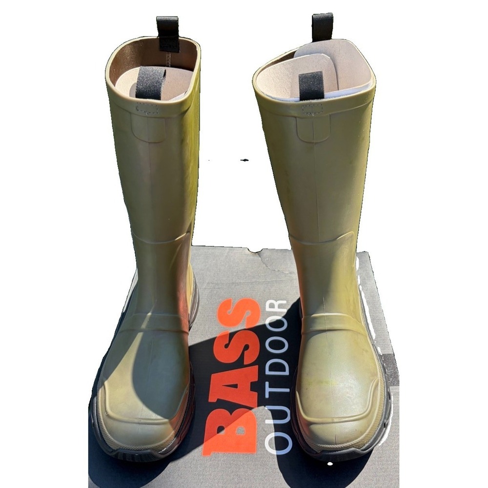 Bass Outdoor Field Rain Boots Olive Waterproof Rubber Women's US 7 New Box